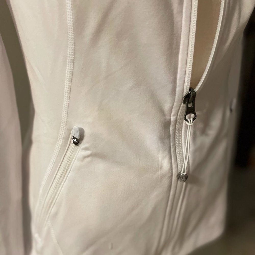 NEW ZELLA women’s White ATHLETIC activewear Stretch ZIP Up jacket with mesh - Picture 4 of 5